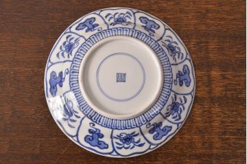 幕末〜明治　伊万里焼　仙芝祝寿文　7寸皿2枚セット(和食器)(R-051904)