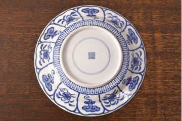 幕末〜明治　伊万里焼　仙芝祝寿文　7寸皿3枚セット(和食器)(R-051905)