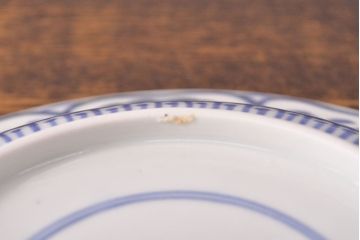 幕末〜明治　伊万里焼　仙芝祝寿文　7寸皿3枚セット(和食器)(R-051905)