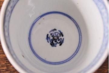 江戸期　古伊万里　水仙文染付　蕎麦猪口2客セット(和食器)(R-051908)