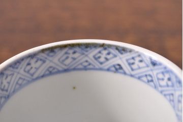 江戸期　古伊万里　水仙文染付　蕎麦猪口3客セット(和食器)(R-051910)