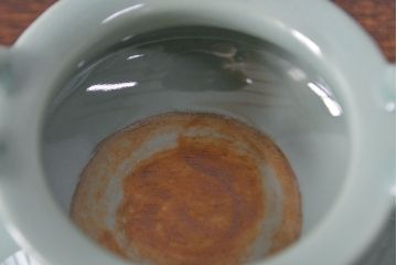 古い　青磁三足香炉　純銀火屋(中国?)(R-051912)