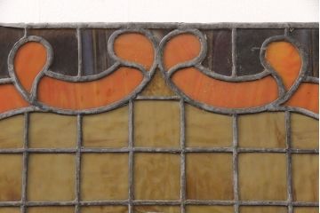 海外ヴィンテージ　大型練習帆船TOVARISTSCH(タヴァリシチ)　おしゃれなディスプレイとしてもおすすめのステンドグラス(ディスプレイ、窓、明り取り、ビンテージ)(R-051916)
