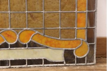 海外ヴィンテージ　大型練習帆船TOVARISTSCH(タヴァリシチ)　おしゃれなディスプレイとしてもおすすめのステンドグラス(ディスプレイ、窓、明り取り、ビンテージ)(R-051916)