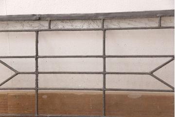 和製アンティーク　結霜ガラスがさりげないアクセントを利かせるステンドグラス(ディスプレイ、窓、明り取り)(R-051919)