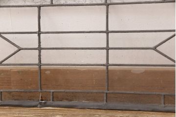 和製アンティーク　結霜ガラスがさりげないアクセントを利かせるステンドグラス(ディスプレイ、窓、明り取り)(R-051919)