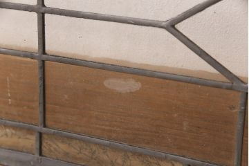 和製アンティーク　結霜ガラスがさりげないアクセントを利かせるステンドグラス(ディスプレイ、窓、明り取り)(R-051919)