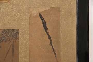 和製アンティーク　漆塗り　大振りなサイズが存在感抜群の衝立(パーテーション、つい立て、仕切り)(R-051920)