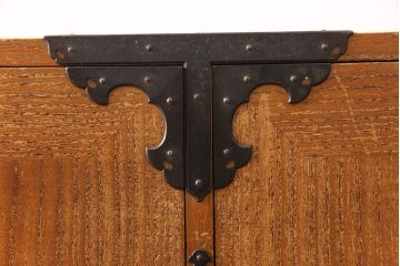 最高級　超レア　博物館クラス!!　飛騨高山　内部まで総春慶塗りが施された総桐二段重ね帳場箪笥(収納箪笥、時代箪笥、和タンス、桐箪笥、桐たんす)(R-051922)