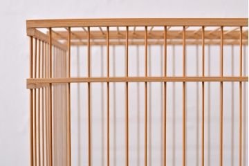 古い　竹製鳥籠　外箱付(時代鳥かご)(R-051932)