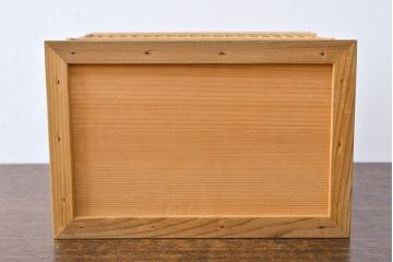 古い　竹製鳥籠　外箱付(時代鳥かご)(R-051932)