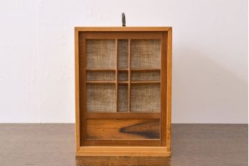 古い　竹製鳥籠　外箱付(時代鳥かご)(R-051932)