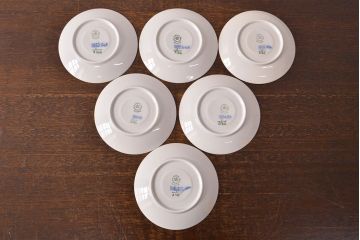ROYAL COPENHAGEN(ロイヤルコペンハーゲン)　ブルーフルーテッド プレイン　カップ&ソーサー6客セット　二級品(R-051934)