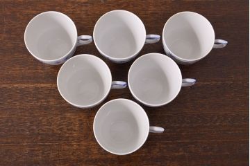ROYAL COPENHAGEN(ロイヤルコペンハーゲン)　ブルーフルーテッド プレイン　カップ&ソーサー6客セット　二級品(R-051934)