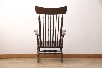 中古　美品　松本民芸家具　304F型　シンプルなデザインが取り入れやすいロッキングチェア(定価約23万円)(アームチェア、揺り椅子)(R-051935)
