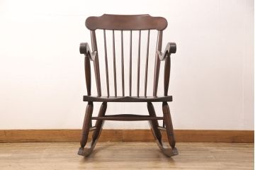 中古美品　松本民芸家具　51B型　くつろぎの時間におすすめなロッキングチェア(定価約16万円)(椅子、アームチェア、揺り椅子)(R-051936)