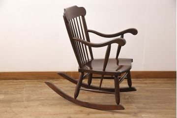 中古美品　松本民芸家具　51B型　くつろぎの時間におすすめなロッキングチェア(定価約16万円)(椅子、アームチェア、揺り椅子)(R-051936)