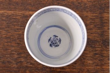 江戸期　古伊万里　水仙文染付　蕎麦猪口2客セット(和食器)(R-051942)