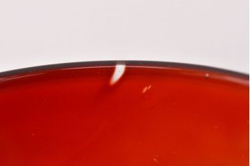 昭和初期　古い赤切子グラス　6客セット(カットガラス)(R-051943)