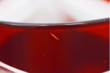 昭和初期　古い赤切子グラス　6客セット(カットガラス)(R-051943)