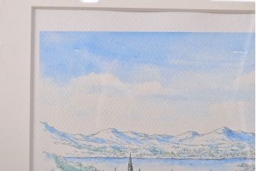内田新哉　リトグラフ　LAKE SIDE(レイクサイド、ディスプレイ、石版画)(R-051946)