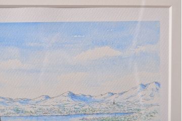 内田新哉　リトグラフ　LAKE SIDE(レイクサイド、ディスプレイ、石版画)(R-051946)