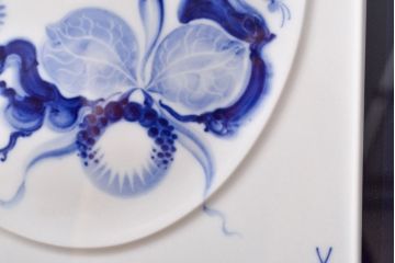 Meissen　マイセン　ブルーオーキッド　プラーク(陶板画)　額装(R-051947)