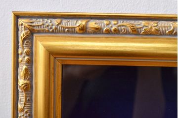 Meissen　マイセン　ブルーオーキッド　プラーク(陶板画)　額装(R-051947)