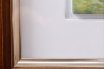 Meissen　マイセン　花鳥絵　プラーク(陶板画)　額装(R-051949)