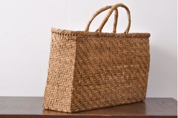 国産　山葡萄籠バッグ　手提げ袋(かご、カゴ)(R-051952)