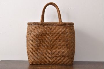 国産　山葡萄籠バッグ　手提げ袋(かご、カゴ)(R-051954)