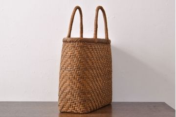 国産　山葡萄籠バッグ　手提げ袋(かご、カゴ)(R-051954)