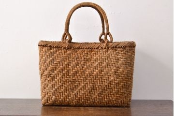 国産　山葡萄籠バッグ　手提げ袋(かご、カゴ)(R-051955)