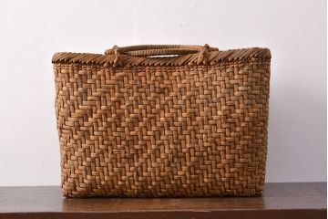 国産　山葡萄籠バッグ　手提げ袋(かご、カゴ)(R-051955)