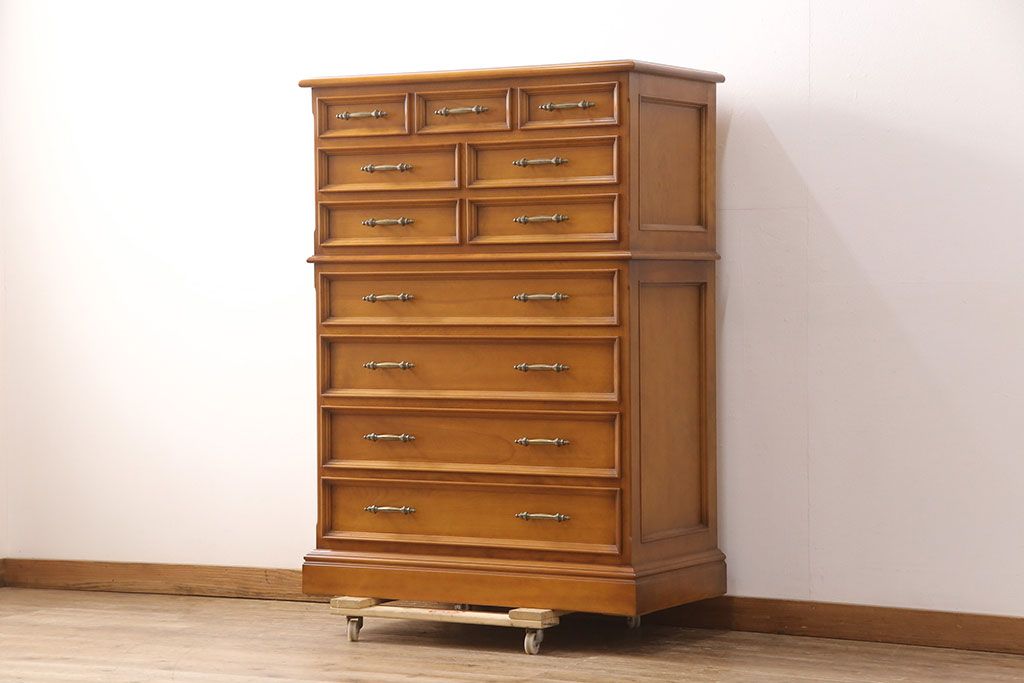 中古 美品 横浜ダニエル(daniel) 温かみのある色合いが魅力的なチェスト(定価約80万円)(引き出し、衣装箪笥、洋服タンス)(R-051960)