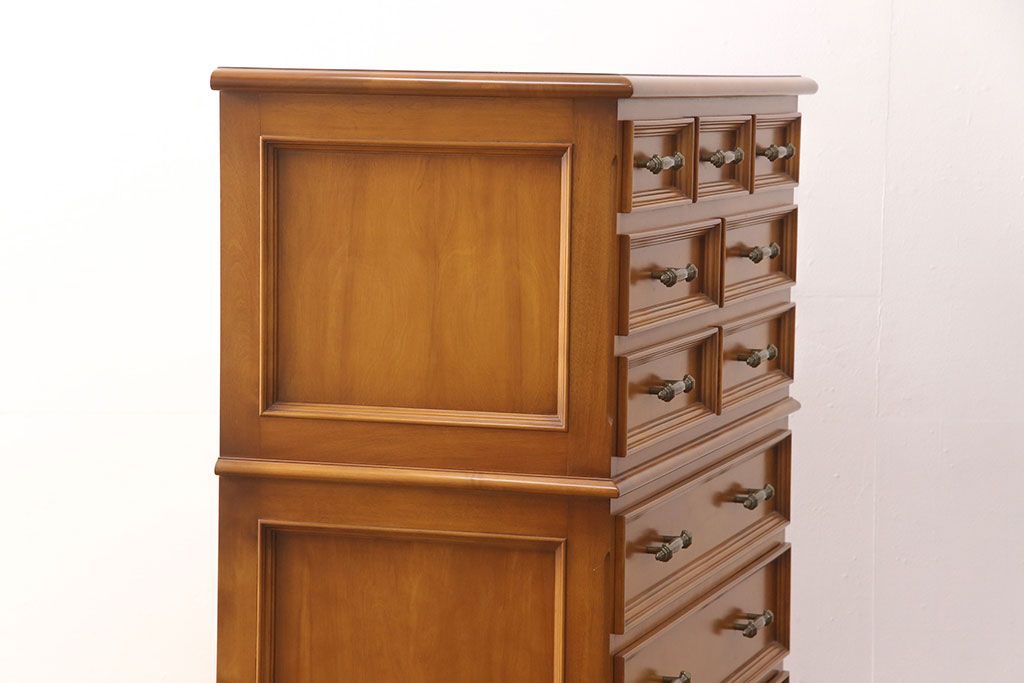 中古 美品 横浜ダニエル(daniel) 温かみのある色合いが魅力的なチェスト(定価約80万円)(引き出し、衣装箪笥、洋服タンス)(R-051960)