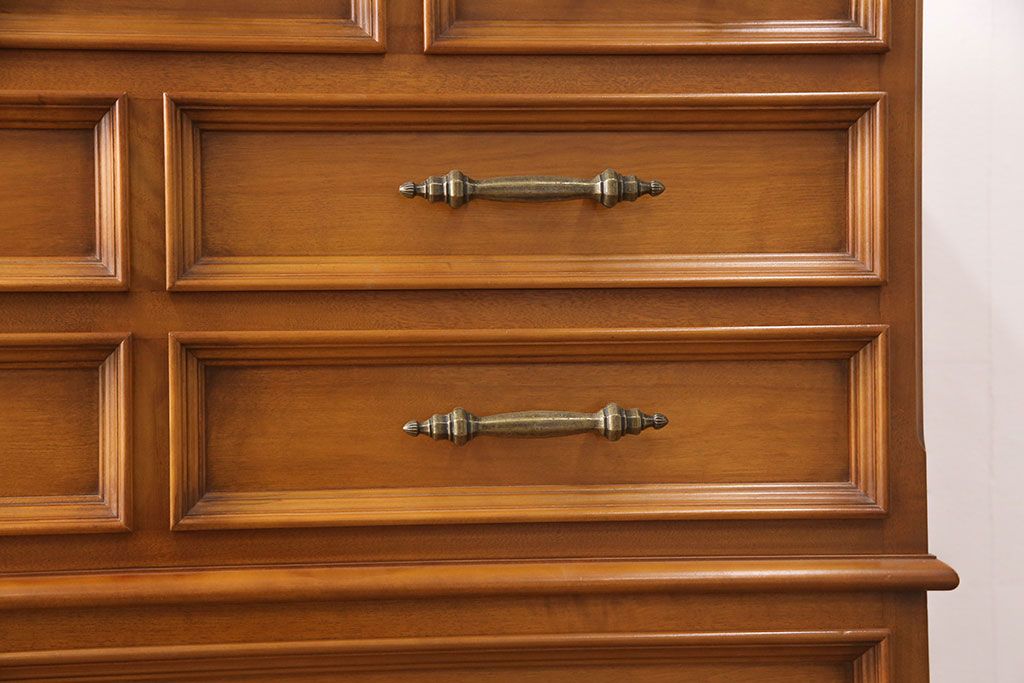 中古 美品 横浜ダニエル(daniel) 温かみのある色合いが魅力的なチェスト(定価約80万円)(引き出し、衣装箪笥、洋服タンス)(R-051960)