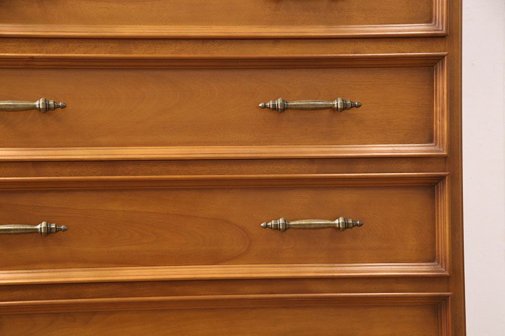 中古 美品 横浜ダニエル(daniel) 温かみのある色合いが魅力的なチェスト(定価約80万円)(引き出し、衣装箪笥、洋服タンス)(R-051960)