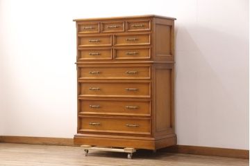 中古　美品　横浜ダニエル(daniel)　温かみのある色合いが魅力的なチェスト(定価約80万円)(引き出し、衣装箪笥、洋服タンス)(R-051960)
