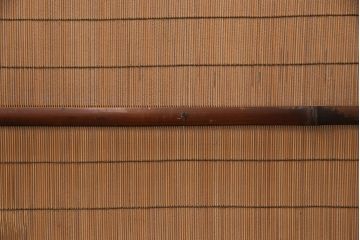 中古　民芸家具　植物をあしらったデザインが可愛らしい四連衝立(パーテーション、仕切り、つい立て)(R-051961)