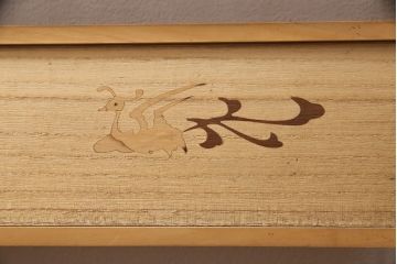 中古　民芸家具　植物をあしらったデザインが可愛らしい四連衝立(パーテーション、仕切り、つい立て)(R-051961)