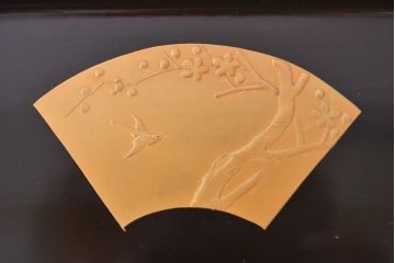 大正〜昭和初期　金蒔絵木製お膳5枚セット(お盆)(R-051962)