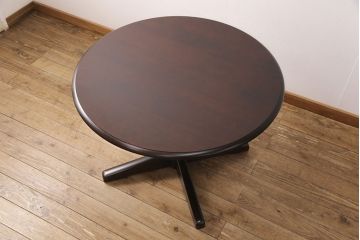 新古品　展示品　北海道民芸家具　樺材　HM472シリーズ　上品な優しい雰囲気を醸し出す円形テーブル(ラウンドテーブル、ダイニングテーブル、コーヒーテーブル)(定価約18万円)(R-051966)