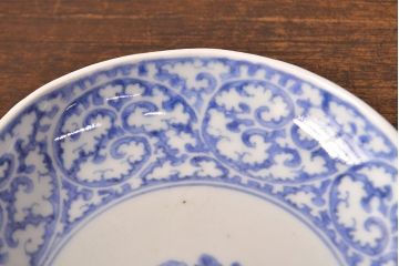 江戸期　古伊万里　蛸唐草文　渦福　変形皿2枚セット(和食器)(R-051970)