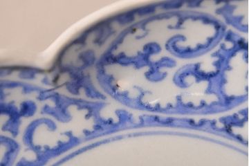 江戸期　古伊万里　蛸唐草文　渦福　変形皿2枚セット(和食器)(R-051970)