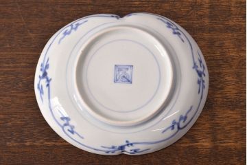 江戸期　古伊万里　蛸唐草文　渦福　変形皿2枚セット(和食器)(R-051970)