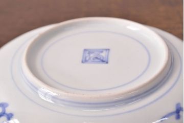 江戸期　古伊万里　蛸唐草文　渦福　変形皿2枚セット(和食器)(R-051970)