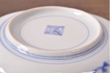 江戸期　古伊万里　蛸唐草文　渦福　変形皿2枚セット(和食器)(R-051971)