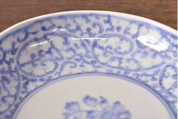 江戸期　古伊万里　蛸唐草文　渦福　変形皿2枚セット(和食器)(R-051971)