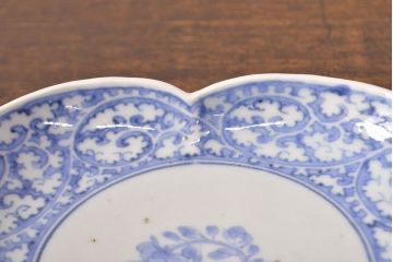 江戸期　古伊万里　蛸唐草文　渦福　変形皿2枚セット(和食器)(R-051972)